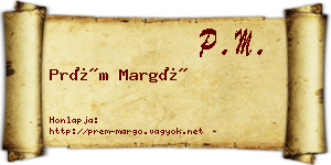 Prém Margó névjegykártya
